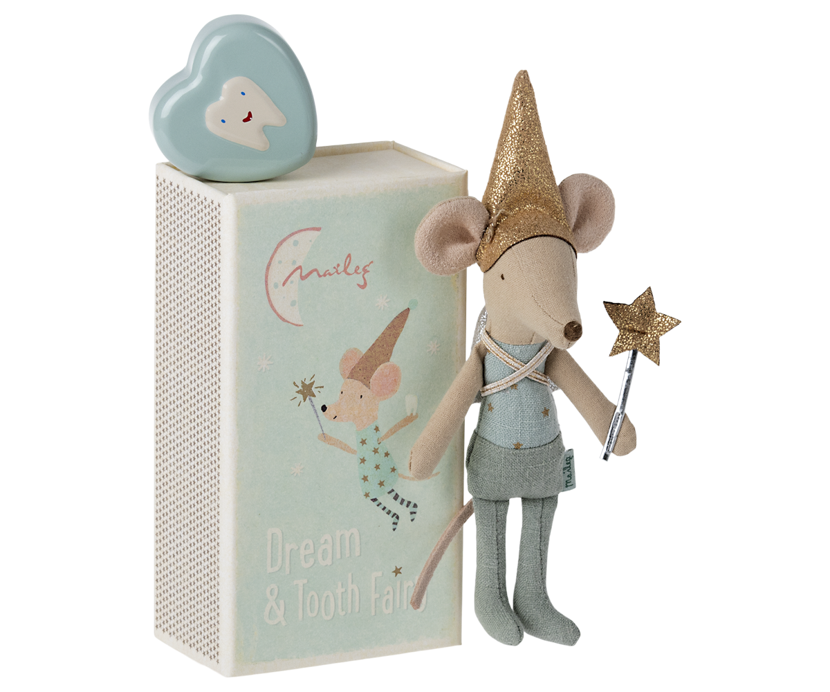 Tooth Fairy Mouse in Matchbox Blue